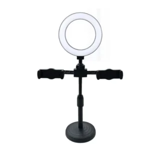 Đèn Livestream Để Bàn Vòng LED 16 cm Kèm 2 Kẹp Điện Thoại, Cao 25–40 cm, Có Hóa Đơn
