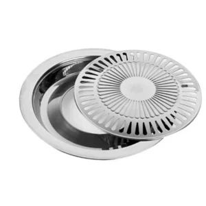 Khay Nướng BBQ Inox Kiểu Hàn Quốc 30 cm Cho Bếp Gas Mini