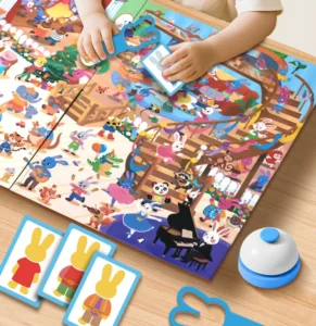 Board Game Truy Tìm Thỏ Con Cho Bé 4–6 Tuổi, Kèm Chuông Giành Lượt
