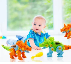 Đồ Chơi Lắp Ráp Khủng Long Kèm Tua Vít Nhựa 6,5 × 3 × 15 cm Cho Bé 4–6 Tuổi