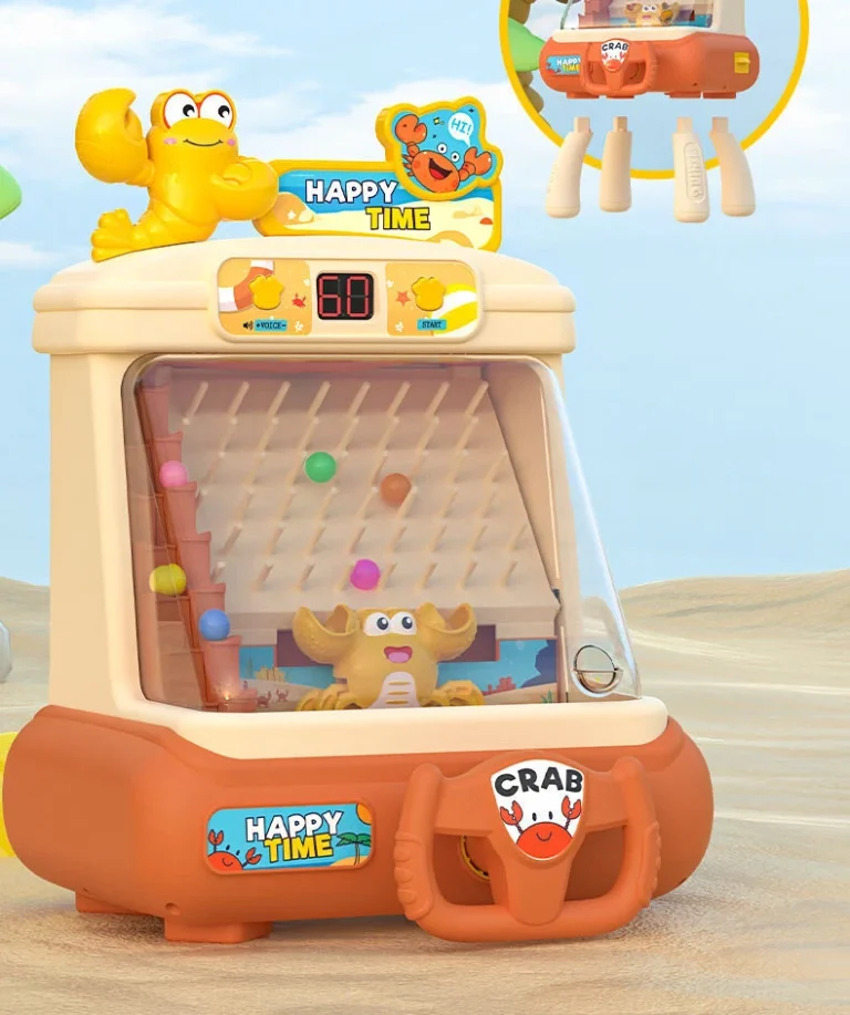 Đồ Chơi Máy Gắp Cua Mini Có Nhạc, Màn Hình Đếm Điểm, Tay Lái Điều Khiển, Cho Bé Từ 3 Tuổi