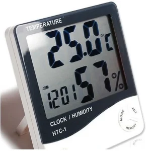 Đồng Hồ Đo Nhiệt Độ, Độ Ẩm Trong Phòng HTC-1 Màn Hình Số Lớn, Có Giờ, Có Hóa Đơn