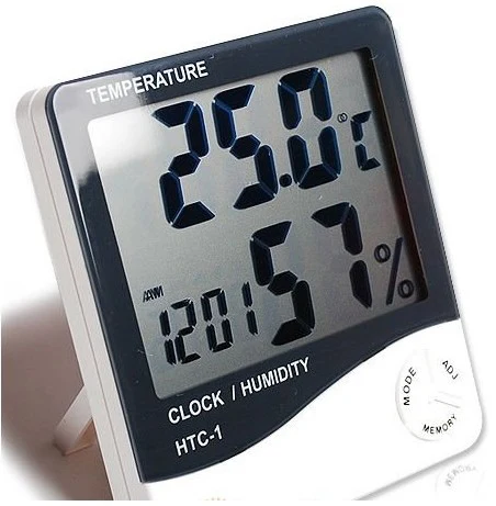 Đồng Hồ Đo Nhiệt Độ, Độ Ẩm Trong Phòng HTC-1 Màn Hình Số Lớn, Có Giờ, Có Hóa Đơn