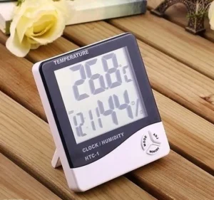 Đồng Hồ Đo Nhiệt Độ, Độ Ẩm Trong Phòng HTC-1 Màn Hình Số Lớn, Có Giờ, Có Hóa Đơn