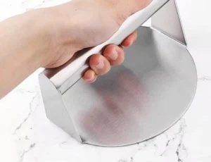 Dụng Cụ Ép Thịt Burger, Ép Bánh Tròn Inox Có Tay Cầm