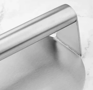 Dụng Cụ Ép Thịt Burger, Ép Bánh Tròn Inox Có Tay Cầm