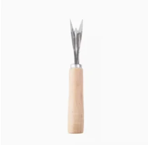 Dụng Cụ Gọt Mắt Dứa Lưỡi Chữ V Inox, Cán Gỗ Dài 17 cm