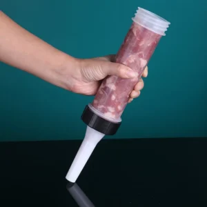 Dụng Cụ Nhồi Lạp Xưởng Xúc Xích Cầm Tay Dạng Ống Đẩy, Kèm 3 Đầu Phễu