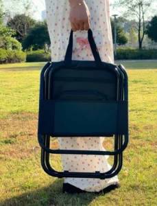 Ghế Đẩu Gấp Dã Ngoại Có Túi Giữ Nhiệt Dưới Ghế 35 × 28 × 58 cm