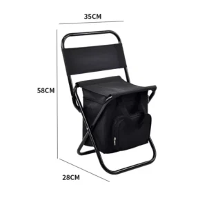 Ghế Đẩu Gấp Dã Ngoại Có Túi Giữ Nhiệt Dưới Ghế 35 × 28 × 58 cm