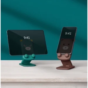 Giá Đỡ Điện Thoại Silicone Hình Thú Để Bàn, Chỉnh Góc 10°–45°, Đế Chống Trượt