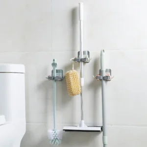 Giá Kẹp Cây Lau Nhà, Chổi Dán Tường Kèm 2 Móc