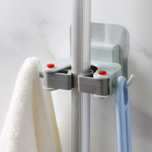 Giá Kẹp Cây Lau Nhà, Chổi Dán Tường Kèm 2 Móc