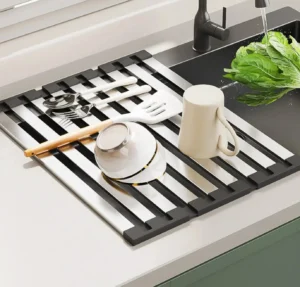 Giá Ráo Nước Cuộn Gọn Inox 304 Gác Bồn Rửa 42 x 32,5 cm
