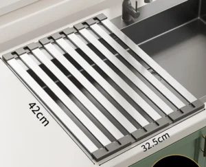 Giá Ráo Nước Cuộn Gọn Inox 304 Gác Bồn Rửa 42 x 32,5 cm