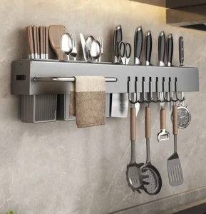 Giá Treo Dụng Cụ Nhà Bếp 50 cm Thép Carbon, Dán Tường Không Khoan