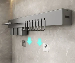 Giá Treo Dụng Cụ Nhà Bếp 50 cm Thép Carbon, Dán Tường Không Khoan