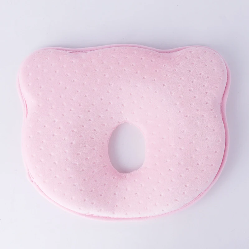 Gối Lõm Hình Gấu Cho Bé 23 × 23 × 3 cm, Vỏ Vải Mềm