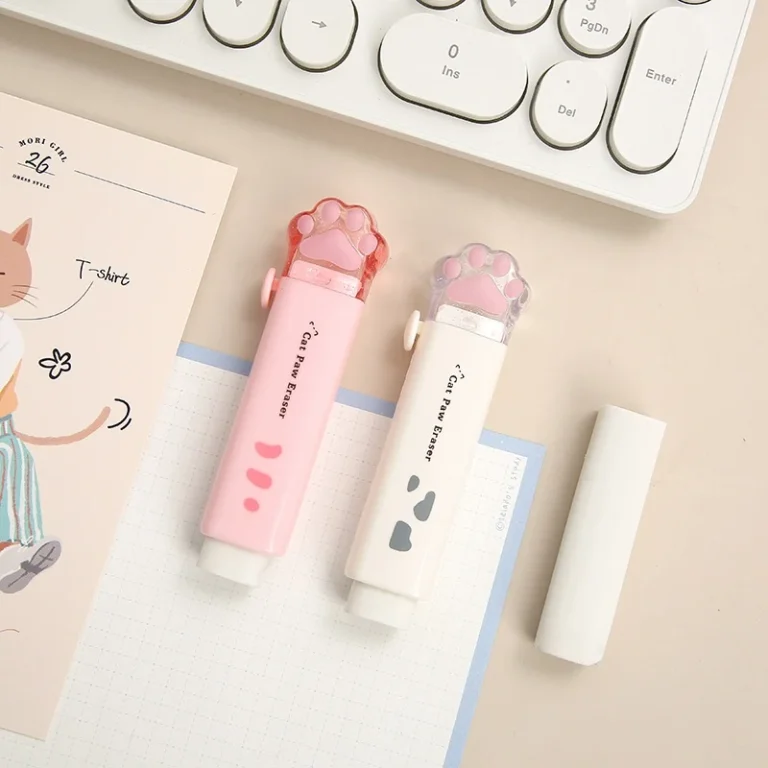 Gôm Tẩy Bút Chì Dạng Đẩy Hình Chân Mèo 9,5 × 2,5 cm Cho Bé, Màu Ngẫu Nhiên