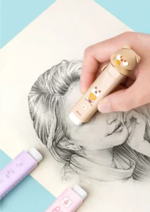 Gôm Tẩy Bút Chì Dạng Đẩy Hình Chân Mèo 9,5 × 2,5 cm Cho Bé, Màu Ngẫu Nhiên