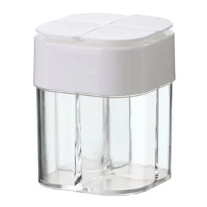 Hộp Đựng Gia Vị 4 Ngăn Nắp Lật 8,5 x 6,5 x 6,5 cm, Màu Trắng