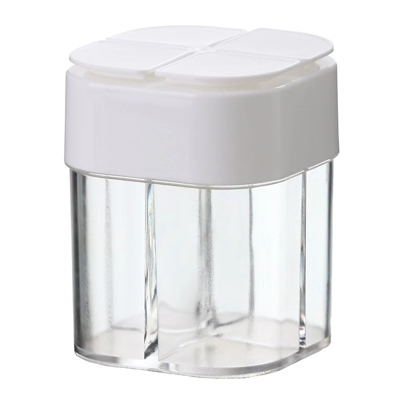 Hộp Đựng Gia Vị 4 Ngăn Nắp Lật 8,5 x 6,5 x 6,5 cm, Màu Trắng