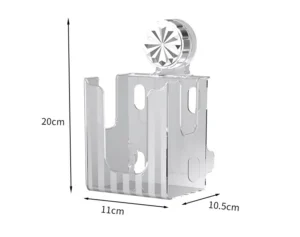 Hộp Đựng Khăn Giấy Dán Tường Hút Chân Không 20 × 11 × 10,5 cm, Không Khoan, Nhựa Trong