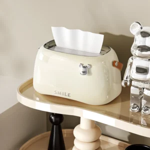 Hộp Đựng Khăn Giấy Dáng Máy Nướng Bánh Mì 21 × 13 × 11 cm Có Quai Da, Trang Trí Bàn