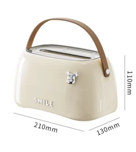 Hộp Đựng Khăn Giấy Dáng Máy Nướng Bánh Mì 21 × 13 × 11 cm Có Quai Da, Trang Trí Bàn