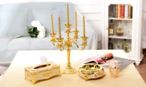 Hộp Đựng Khăn Giấy Đính Hạt Phong Cách Cổ Điển Châu Âu
