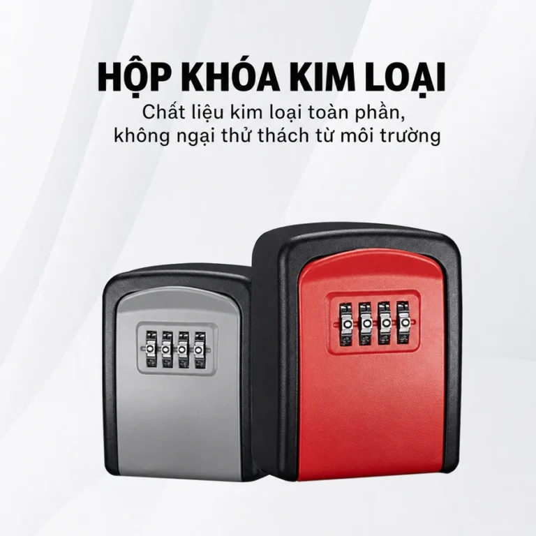 Hộp Khóa Chìa Khóa Mật Mã 4 Số Gắn Tường, Vỏ Kim Loại, Cất Chìa Khóa Dự Phòng