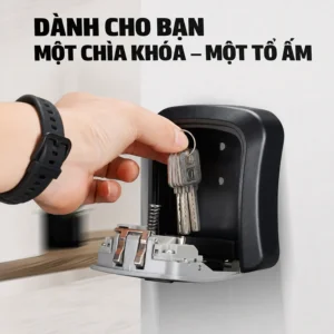 Hộp Khóa Chìa Khóa Mật Mã 4 Số Gắn Tường, Vỏ Kim Loại, Cất Chìa Khóa Dự Phòng
