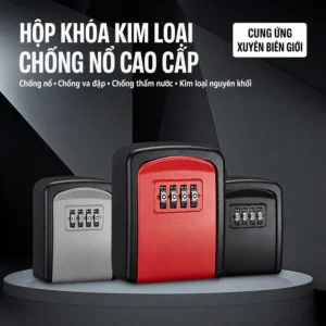 Hộp Khóa Chìa Khóa Mật Mã 4 Số Gắn Tường, Vỏ Kim Loại, Cất Chìa Khóa Dự Phòng