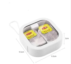 Hộp Nhựa Mini 9,5 × 9,5 × 3 cm Nắp Trong Có Dây Móc, Đựng Đồ Nhỏ