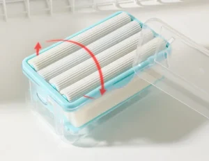 Hộp Xà Phòng Tạo Bọt Con Lăn Có Lò Xo 12,2 × 7,2 × 6,7 cm, Ráo Nước, Có Nắp