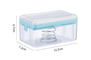 Hộp Xà Phòng Tạo Bọt Con Lăn Có Lò Xo 12,2 × 7,2 × 6,7 cm, Ráo Nước, Có Nắp