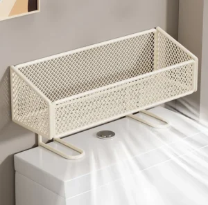 Kệ Đặt Trên Bồn Cầu Khung Lưới Kim Loại 35 × 13 × 12 cm, Đựng Giấy, Đồ Vệ Sinh Cá Nhân