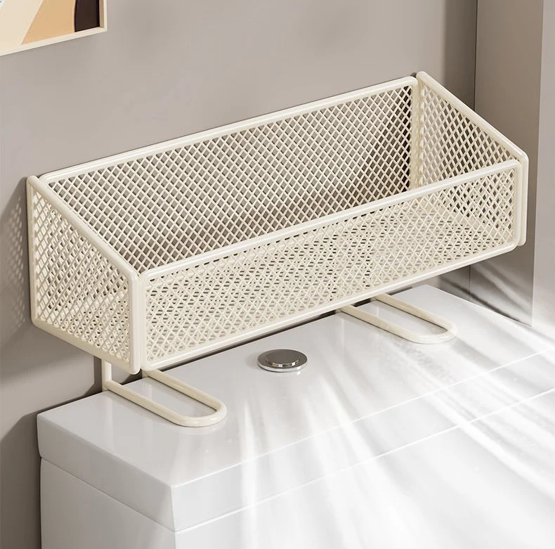 Kệ Đặt Trên Bồn Cầu Khung Lưới Kim Loại 35 × 13 × 12 cm, Đựng Giấy, Đồ Vệ Sinh Cá Nhân
