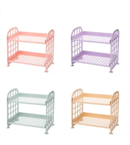 Kệ Nhựa Mini 2 Tầng Để Bàn 21,5 × 14 × 20 cm