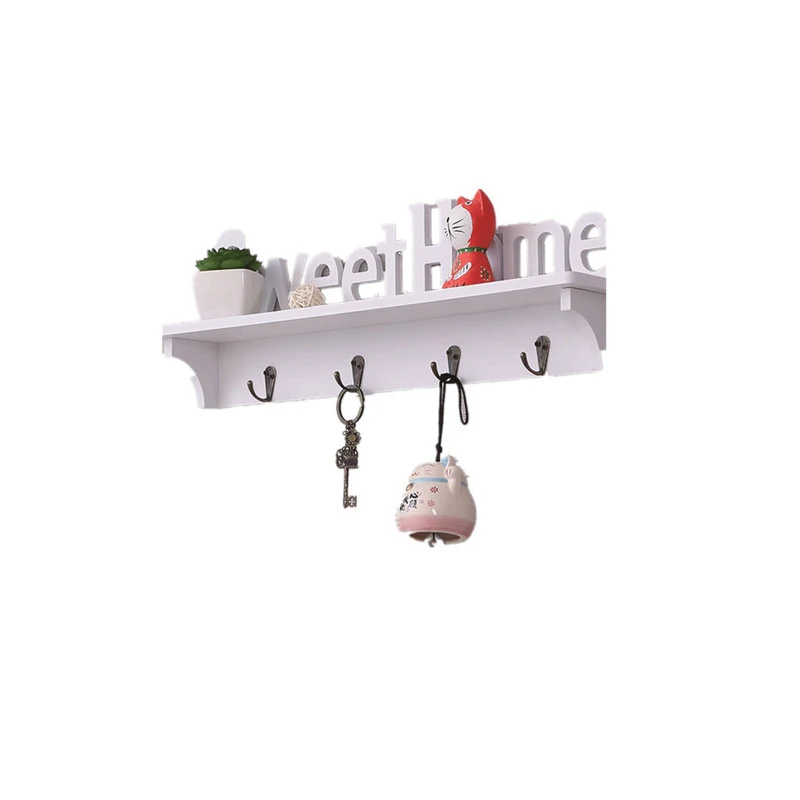 Kệ Treo Tường Trang Trí 4 Móc SweetHome Chất Liệu Nhựa PVC