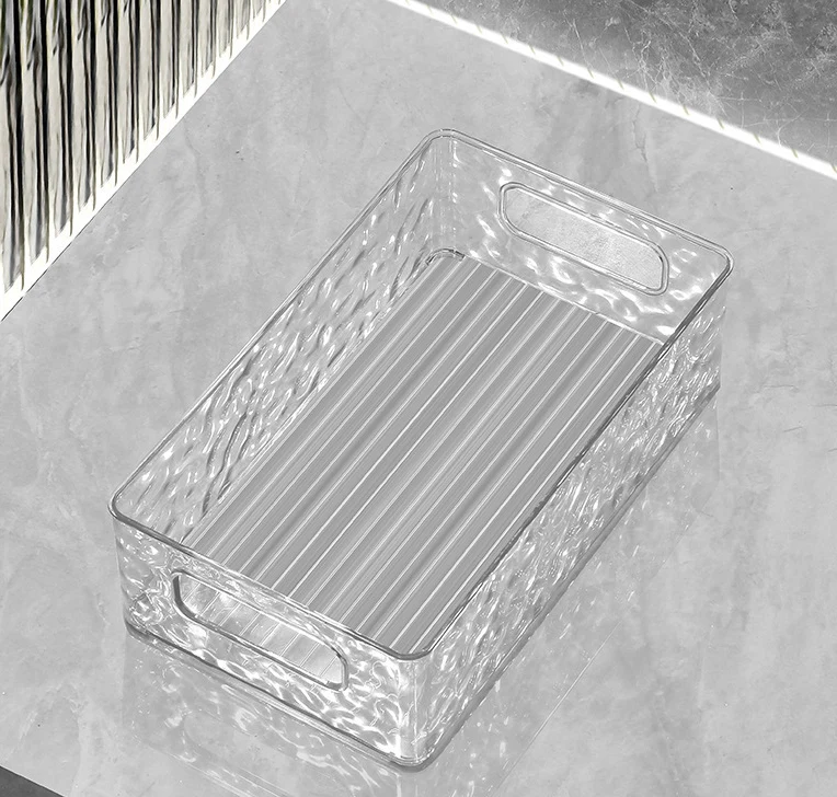 Khay Acrylic Trong Suốt Đựng Mỹ Phẩm Có Tay Cầm 25,7 x 15 x 7,5 cm