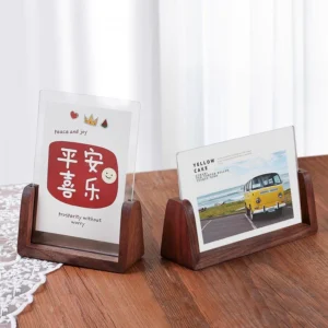 Khung Ảnh Gỗ Sồi Chữ U Để Bàn Cho Ảnh 6 Inch, Đặt Dọc Hoặc Ngang