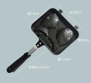Khuôn Nướng Bánh Cá Taiyaki 2 Con Kiểu Nhật Chống Dính, Dùng Bếp Gas