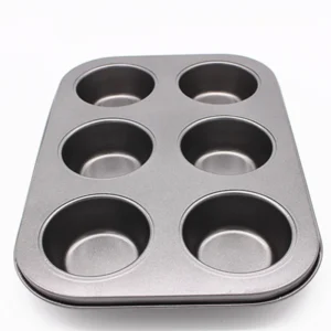 Khuôn Nướng Bánh Cupcake Muffin 6 Ô Thép Carbon Phủ Chống Dính 26,5 x 18,8 cm