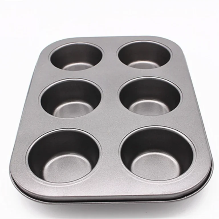 Khuôn Nướng Bánh Cupcake Muffin 6 Ô Thép Carbon Phủ Chống Dính 26,5 x 18,8 cm