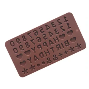 Khuôn Silicon Chữ Happy Birthday Và Số 0–9 Làm Thạch, Chocolate