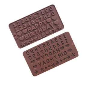 Khuôn Silicon Chữ Happy Birthday Và Số 0–9 Làm Thạch, Chocolate