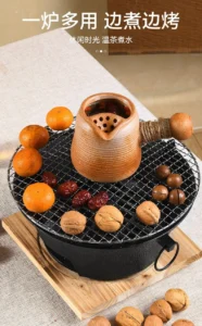 Lò Nướng Than Gang Mini Kèm Vỉ Nướng 27 cm, Nướng Thịt, Đun Ấm Trà Ngoài Trời, Có Hóa Đơn