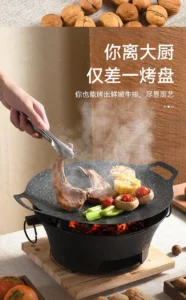 Lò Nướng Than Gang Mini Kèm Vỉ Nướng 27 cm, Nướng Thịt, Đun Ấm Trà Ngoài Trời, Có Hóa Đơn