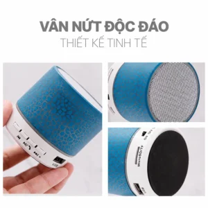 Loa Bluetooth Mini Vân Nứt Có Đèn LED Đổi Màu, Pin 300 mAh, Cổng AUX